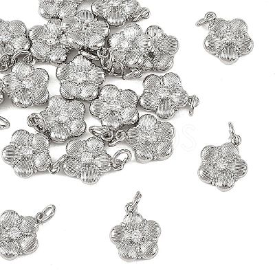 SHEGRACE Brass Micro Pave Clear Cubic Zirconia Charms XGRQ4N180-710P-1