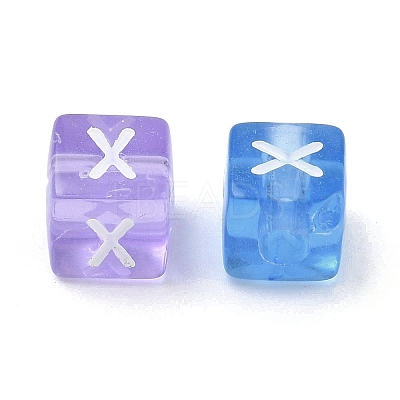 Spray Painted Transparent Acrylic Beads MACR-K365-07X-1