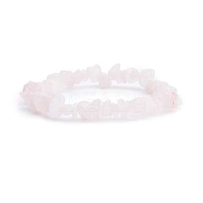 Natural Rose Quartz Chips Beaded Jewelry Set SJEW-JS01232-06-1
