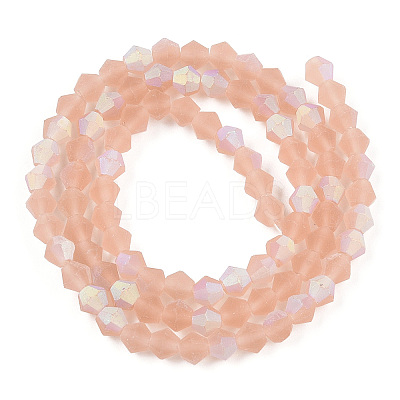 Imitate Austrian Crystal Bicone Frosted Glass Beads Strands GLAA-F029-TM3mm-A12-1