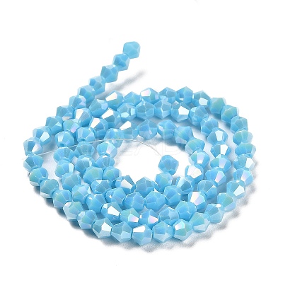 Opaque Solid Color Electroplate Glass Beads Strands EGLA-A039-P4mm-B12-1