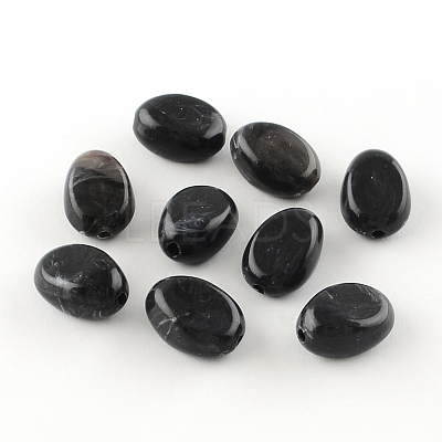 Oval Imitation Gemstone Acrylic Beads OACR-R052-01-1