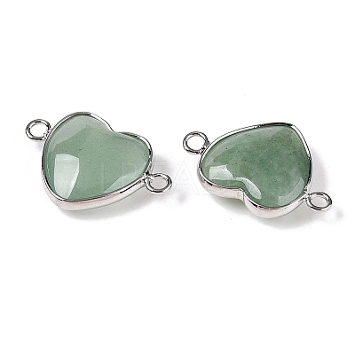 Natural Green Aventurine Love Heart Pendants G-T138-205I-P-1