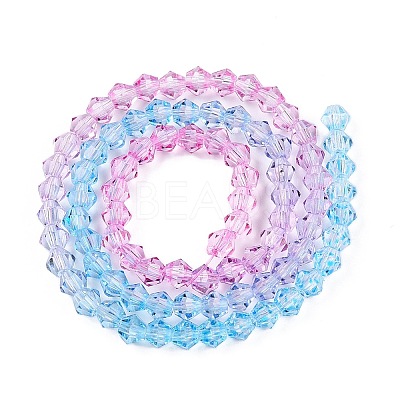 Gradient Color Baking Paint Glass Bead Strands X1-DGLA-A039-T4mm-A06-1