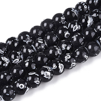 Baking Paint Glass Beads Strands DGLA-N015-6mm-10-1