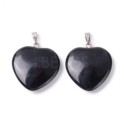Natural Obsidian Pendants G-G956-B40-FF-1