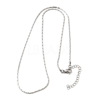 1.3MM 304 Stainless Steel Boston Link Chains Necklaces for Women Men NJEW-Z115-12P-02-1