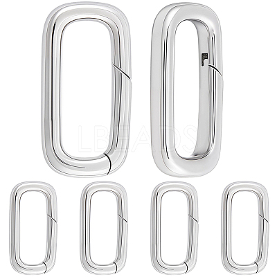 6Pcs Stainless Steel Spring Gate Rings STAS-BBC0008-34B-1