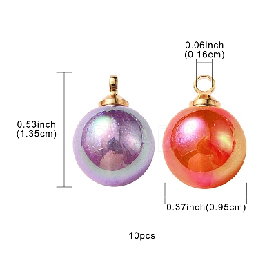 10Pcs UV Plating Acrylic Pendants FIND-YW0002-05-1