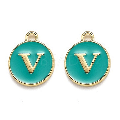 Golden Plated Alloy Enamel Charms LS-ENAM-Q437-15V-1