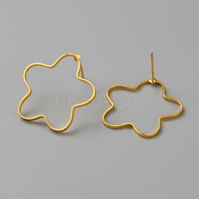 Golden Brass Hollow Geometry Stud Earrings EJEW-WH0012-127H-1