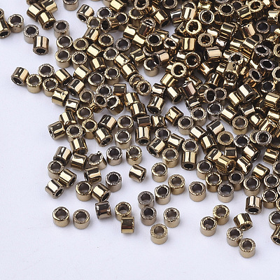 Electroplate Cylinder Seed Beads SEED-Q036-02A-B04-1