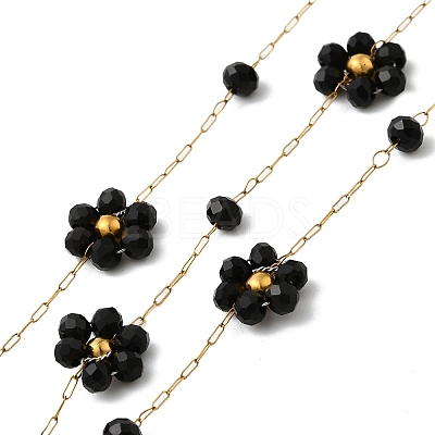 Handmade 304 Stainless Steel Beaded Chains CHS-L031-08G-03-1