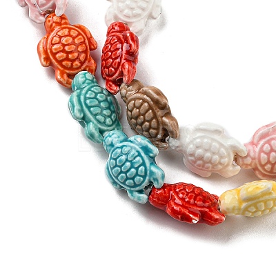 Handmade Porcelain Beads Strands X-PORC-R140-02-1