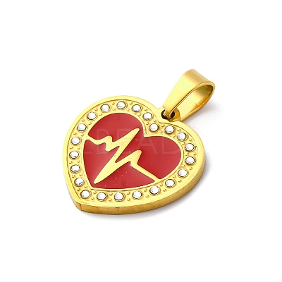 304 Stainless Steel Enamel Pendants STAS-S163-09B-G-1