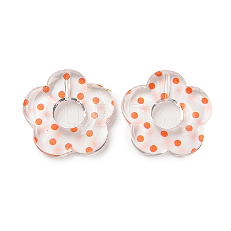 Transparent Printed Acrylic Beads OACR-H124-05B-07-1