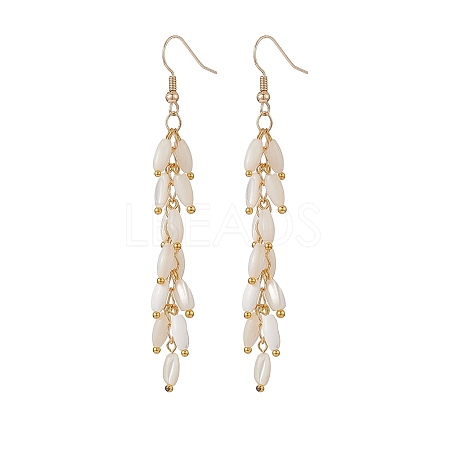 Natural Pearl Tassel Dangle Earrings EJEW-JE05209-1