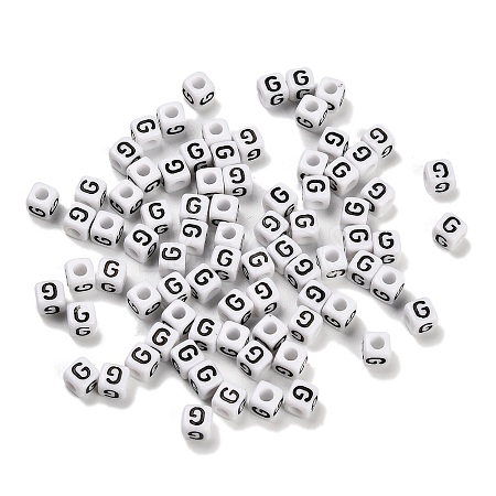Opaque Acrylic Beads OACR-S076-01G-1