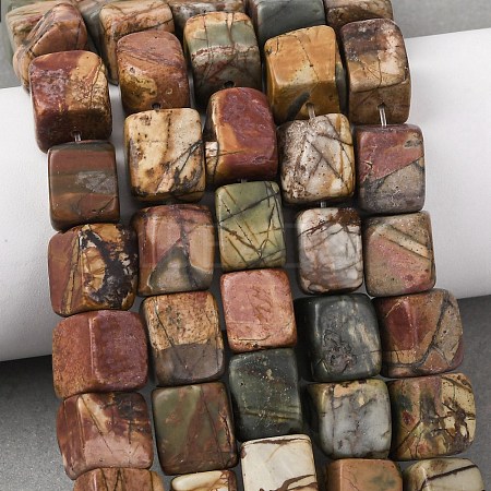 Natural Picasso Stone/Polychrome Jasper Beads Strands G-D098-D02-1