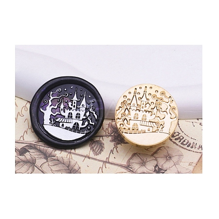 Halloween Series Wax Seal Brass Stamp Heads AJEW-M039-01D-1