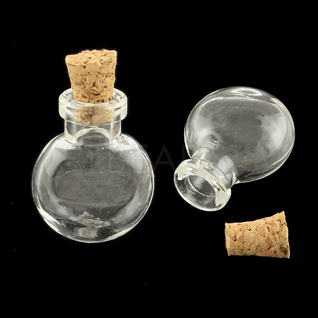 Flat Round Glass Bottle for Bead Containers X1-AJEW-R045-07-1