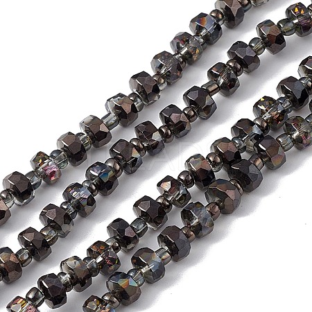 Transparent Electroplate Glass Beads Strands EGLA-F153-HP02-1