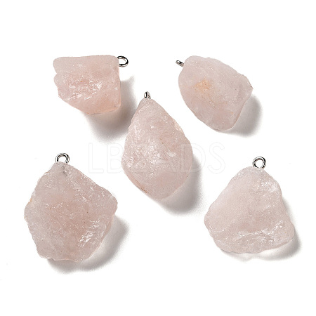 Raw Rough Natural Rose Quartz Pendants G-A028-01D-1