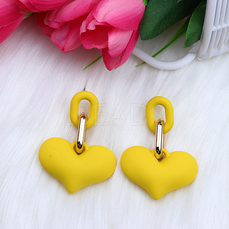 Heart Acrylic Dangle Stud Earrings FS-WG6C9EC-07-1