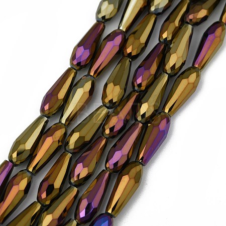Electroplate Glass Beads Strands EGLA-L015-HP-HP-C02-1