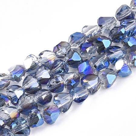 Electroplated Glass Beads Strands EGLA-T015-01J-1