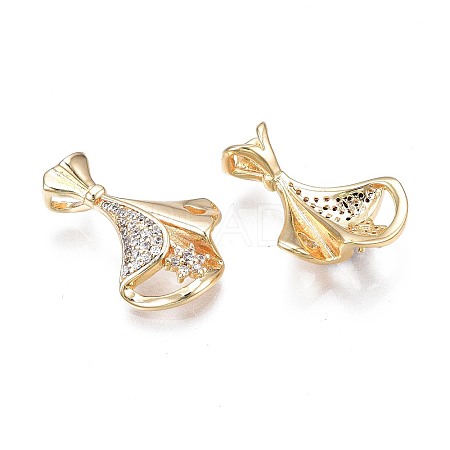 Brass Micro Pave Clear Cubic Zirconia Pendants KK-N232-239-1