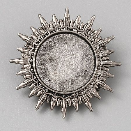 Tibetan Style Zinc Alloy Bolo Tie Slides Clasp Cabochon Settings FIND-WH0260-37K-AS-1