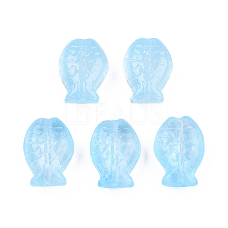 Transparent Spray Painted Glass Beads GLAA-N035-024-C04-1