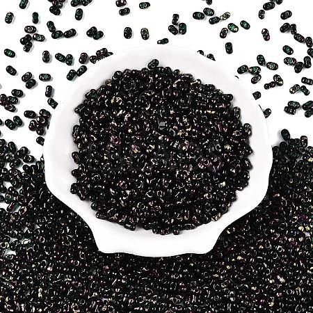 Picasso Spray Painted Glass Seed Beads SEED-T006-04-14-1