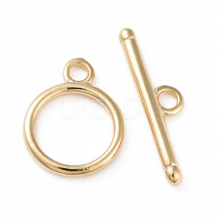 Eco-friendly Brass Toggle Clasps KK-D082-17G-1