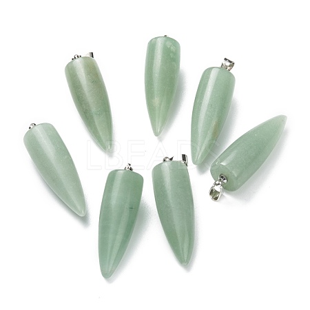 Natural Green Aventurine Pointed Pendants G-D040-01P-B06-1