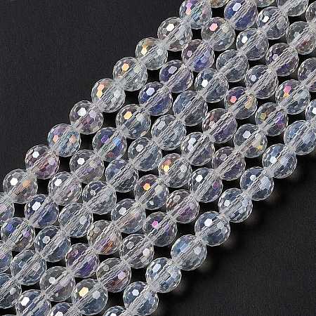 Electroplate Glass Bead Strands X-EGLA-R040-8mm-15-1