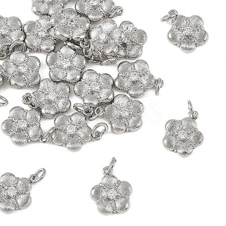 SHEGRACE Brass Micro Pave Clear Cubic Zirconia Charms XGRQ4N180-710P-1
