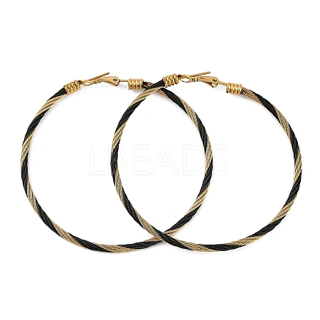 Ion Plating(IP) 304 Stainless Steel Ring Hoop Earrings for Women EJEW-M023-08E-1