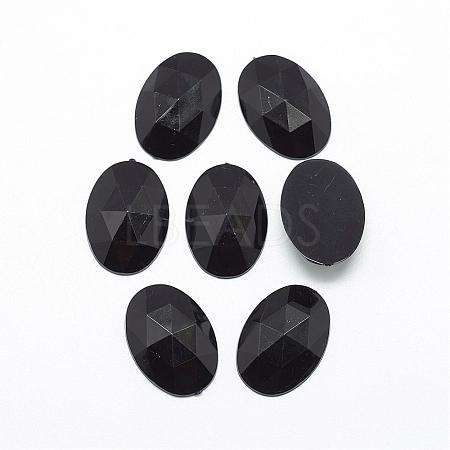Acrylic Rhinestone Flat Back Cabochons GACR-Q011-13x18-01-1