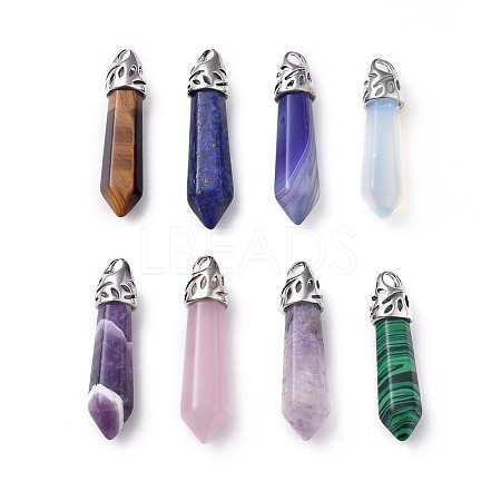 Natural & Synthetic Mixed Stone Pointed Pendants G-X0005-04P-1