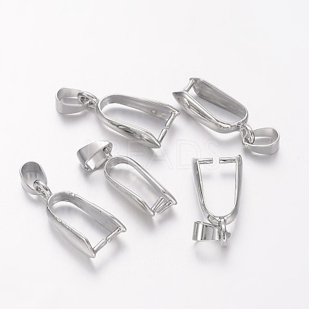 Platinum Plated Brass Pinch Bails X-KK-B739-P-1