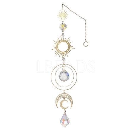 Stainless Steel Sun Moon Pendant Decorations HJEW-JM02040-1