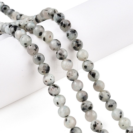 Natural Sesame Jasper/Kiwi Jasper Bead Strands G-R345-6mm-36-1