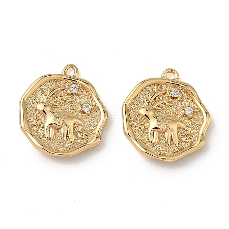 Christmas Brass Micro Pave Clear Cubic Zirconia Pendants KK-A280-03B-G-1