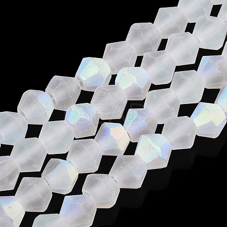 Imitate Austrian Crystal Bicone Frosted Glass Beads Strands EGLA-A039-T6mm-MB13-1