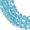Transparent Electroplate Glass Beads Strands GLAA-F029-4mm-A20-3