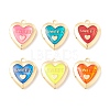 Rack Plating Brass Enamel Locket Pendants KK-B053-15G-1