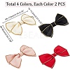 AHADEMAKER 8Pcs 4 Colors Polyester Bowknots Ornament Accessories AJEW-GA0005-45-2