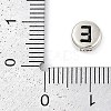 925 Sterling Silver Flat Round with Letter Beads STER-G044-01AS-E-3
